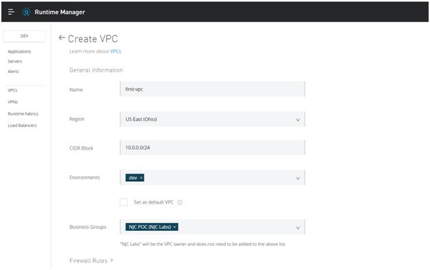 Setting up of VPC and VPN